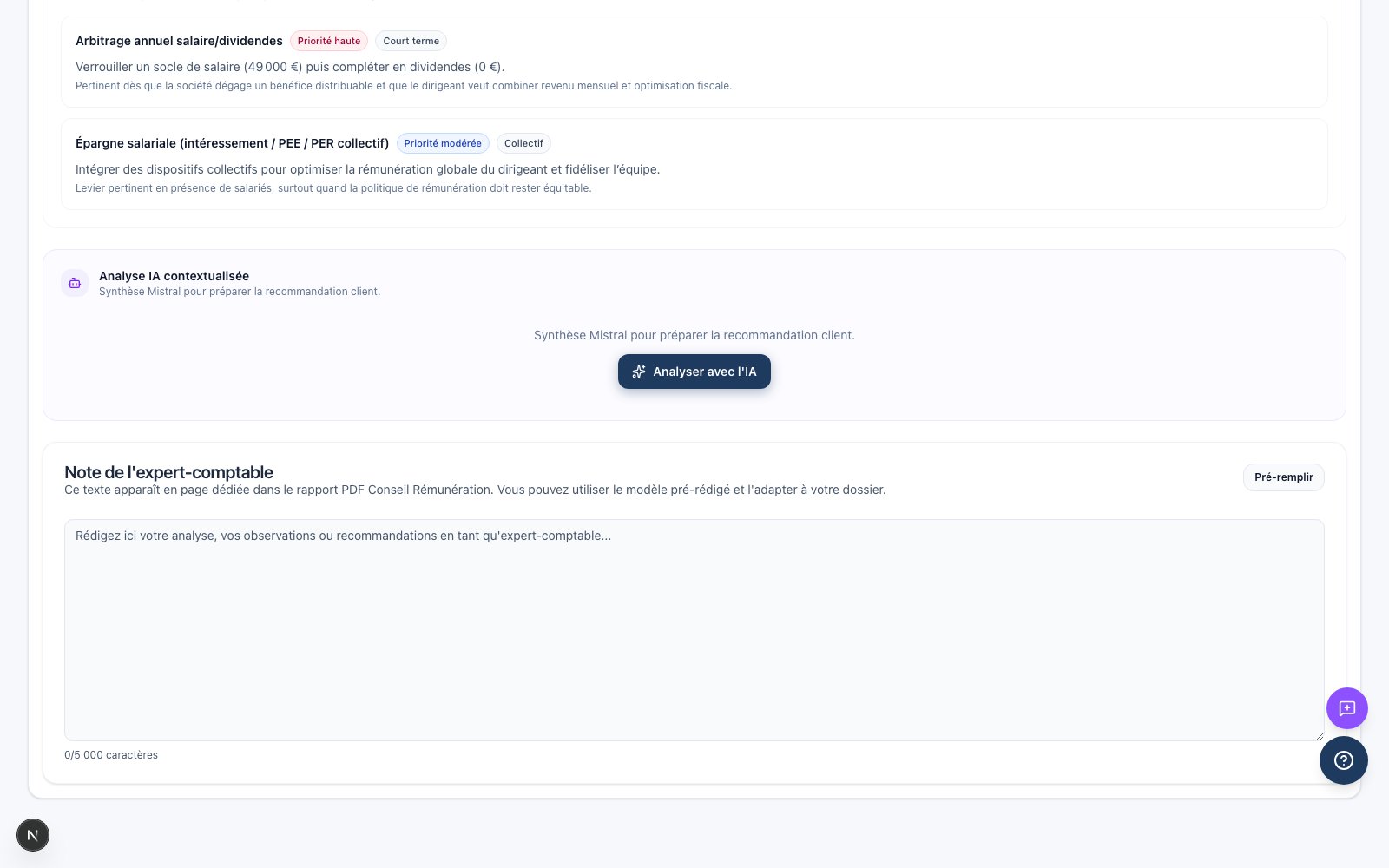 Rémunération Dirigeant : Leviers complémentaires et note de l'expert-comptable